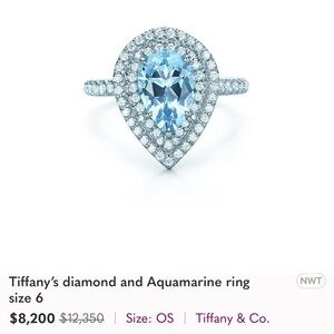 Tiffany’s diamond ring aquamarine